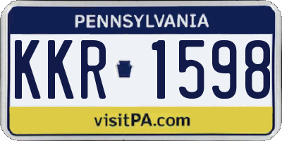 PA license plate KKR1598