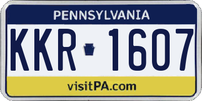 PA license plate KKR1607
