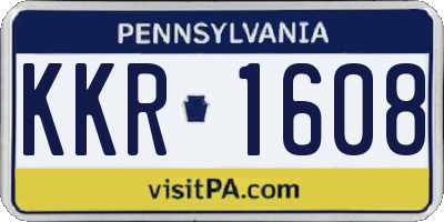 PA license plate KKR1608