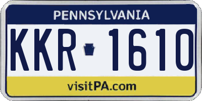 PA license plate KKR1610