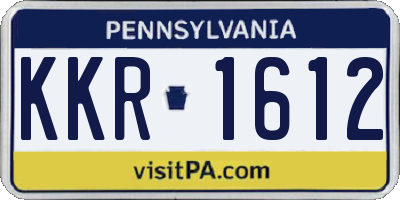 PA license plate KKR1612