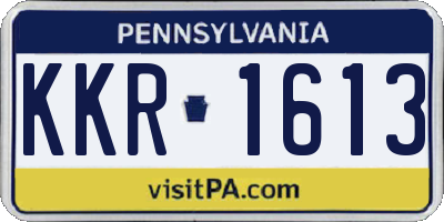 PA license plate KKR1613
