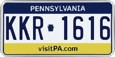 PA license plate KKR1616