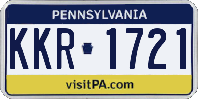 PA license plate KKR1721