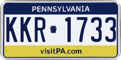 PA license plate KKR1733