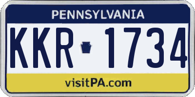 PA license plate KKR1734
