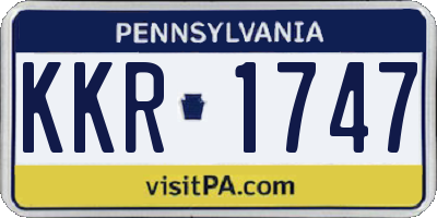 PA license plate KKR1747