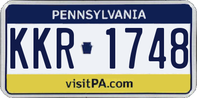 PA license plate KKR1748