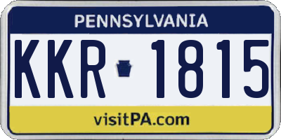 PA license plate KKR1815