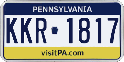 PA license plate KKR1817