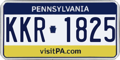 PA license plate KKR1825