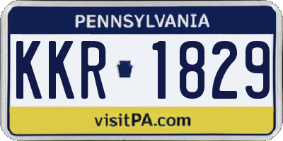 PA license plate KKR1829