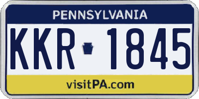 PA license plate KKR1845