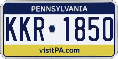 PA license plate KKR1850