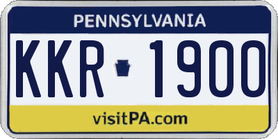 PA license plate KKR1900