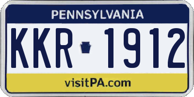 PA license plate KKR1912
