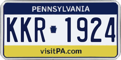 PA license plate KKR1924