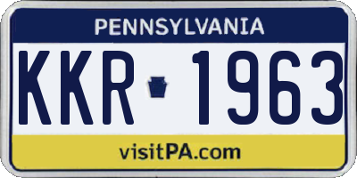PA license plate KKR1963