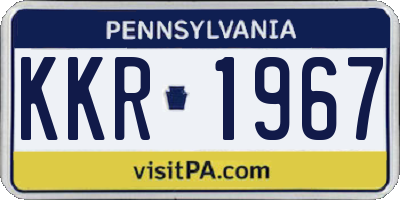 PA license plate KKR1967