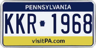PA license plate KKR1968