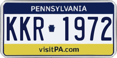 PA license plate KKR1972
