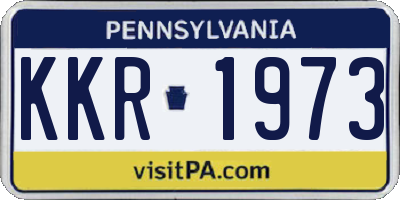PA license plate KKR1973
