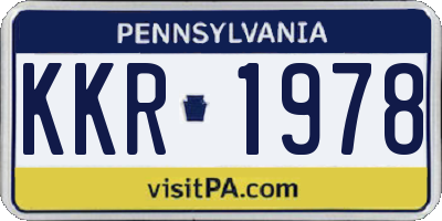 PA license plate KKR1978