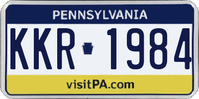 PA license plate KKR1984