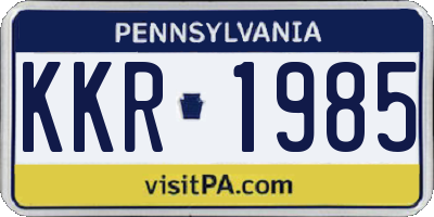 PA license plate KKR1985