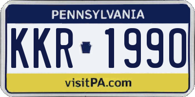 PA license plate KKR1990
