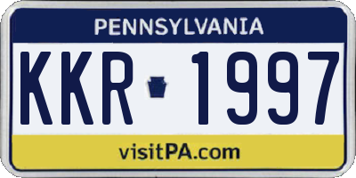 PA license plate KKR1997