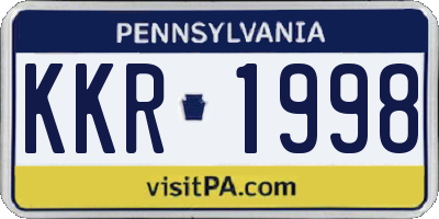 PA license plate KKR1998