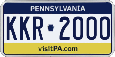 PA license plate KKR2000