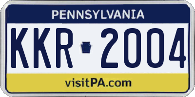 PA license plate KKR2004