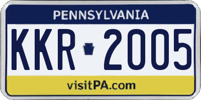 PA license plate KKR2005