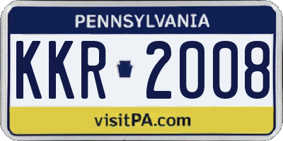 PA license plate KKR2008