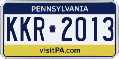 PA license plate KKR2013