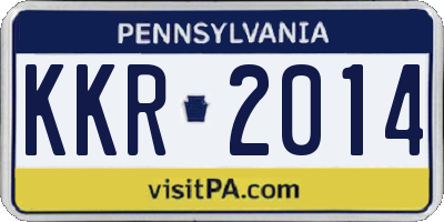 PA license plate KKR2014