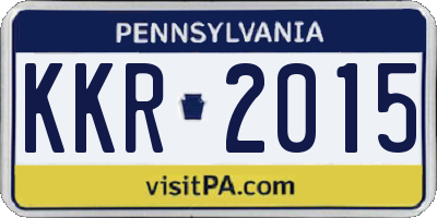 PA license plate KKR2015