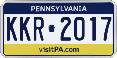 PA license plate KKR2017