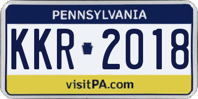PA license plate KKR2018