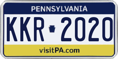 PA license plate KKR2020