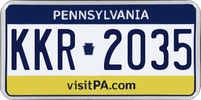 PA license plate KKR2035
