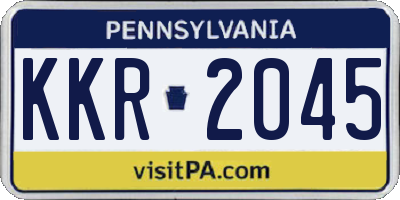 PA license plate KKR2045