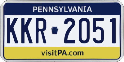 PA license plate KKR2051
