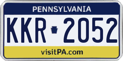 PA license plate KKR2052