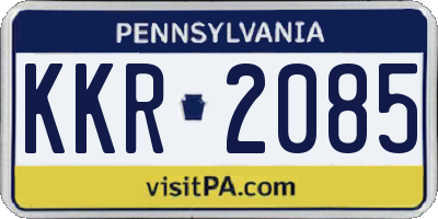 PA license plate KKR2085
