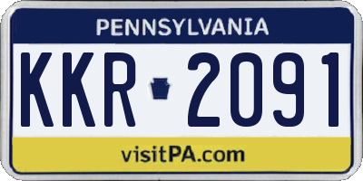PA license plate KKR2091