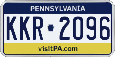 PA license plate KKR2096