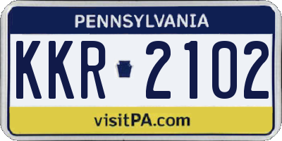PA license plate KKR2102